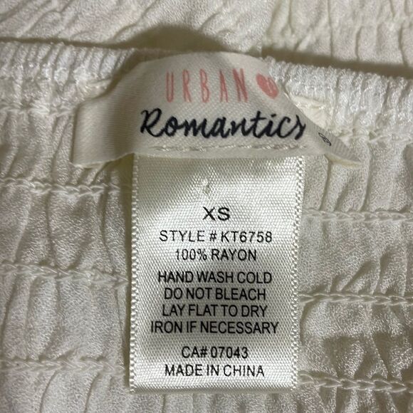 Urban Romantics Cropped Short Sleeve Peasant Top Size Extra Small - Picture 7 of 8